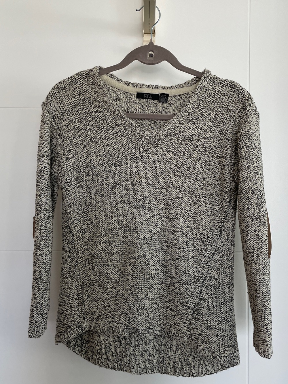 Marled Knit Sweater in Black & White